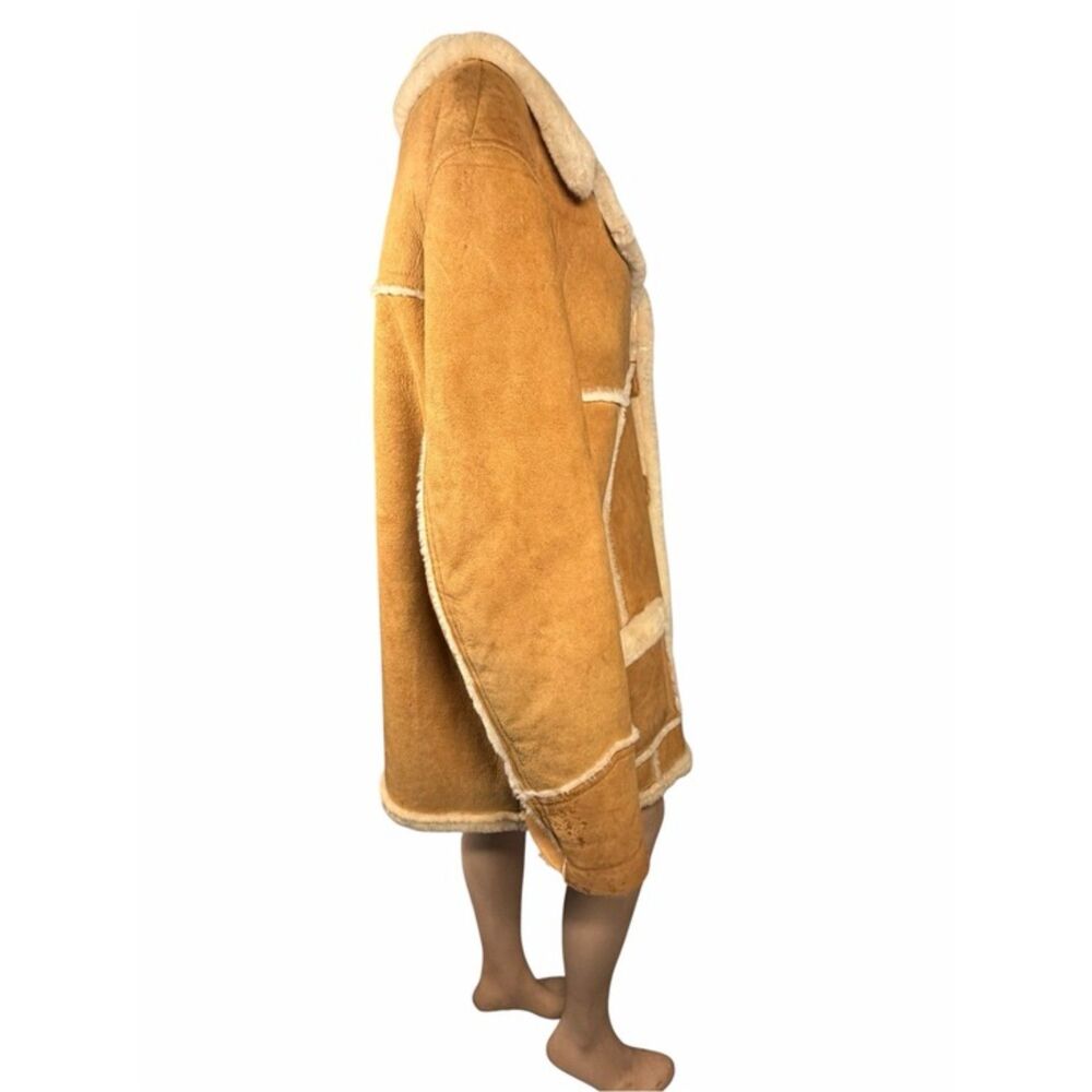 L.L.Bean Vintage Shearling Sheepskin Coat USA Made Men's XL - Picture 7 of 14